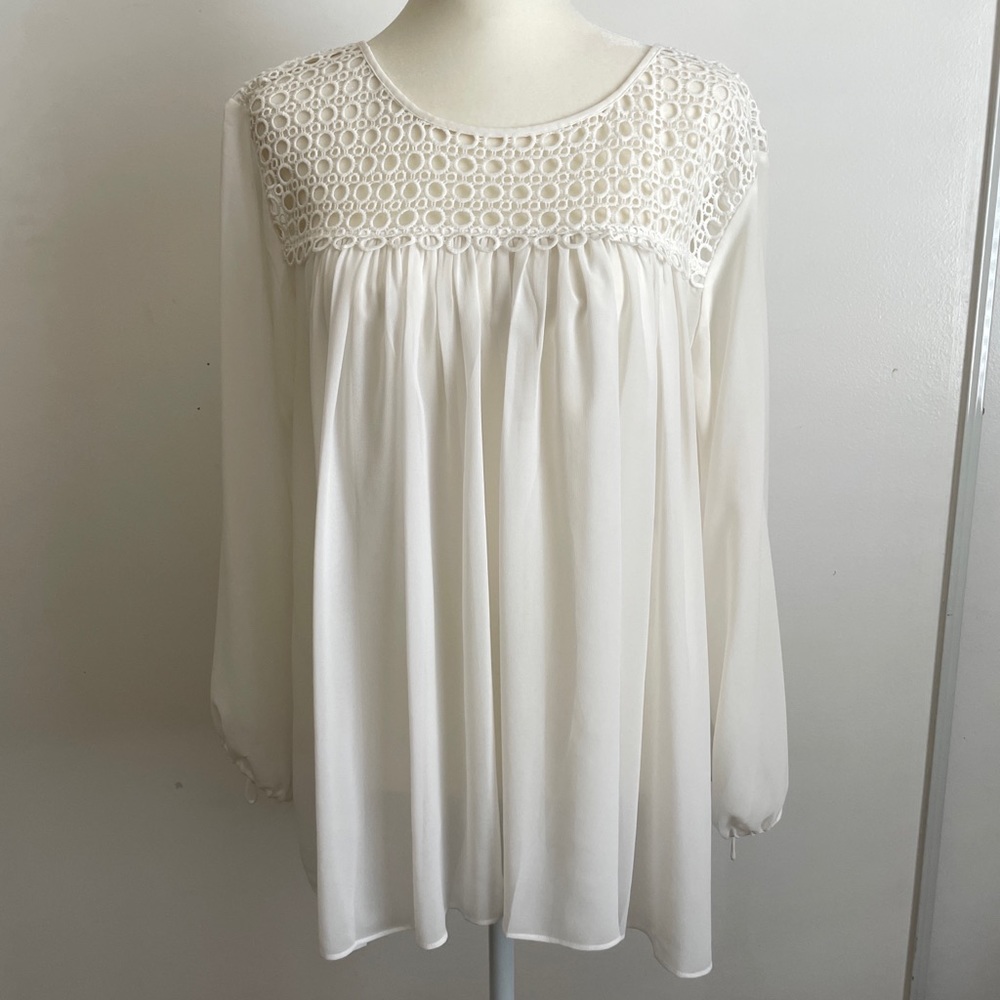 Loft beautiful of white sheer blouse